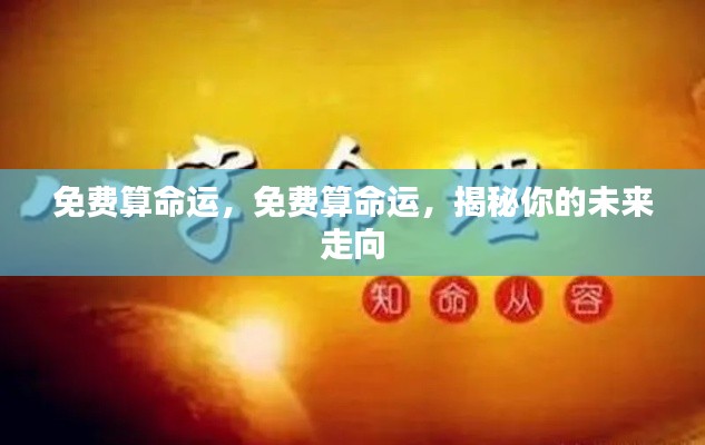 揭秘未来命运走向,免费算命运解析!
