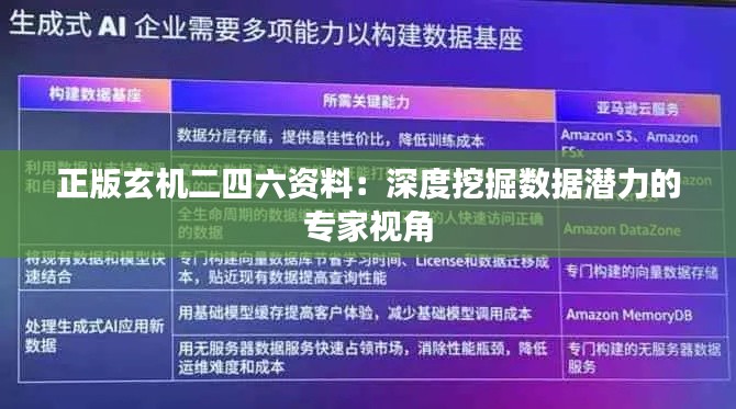 正版玄机二四六资料:深度挖掘数据潜力的专家视角